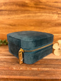 Velvet Jewelry Travel Case: Teal